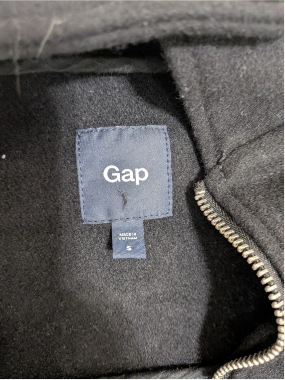 GAP Wool Toggle Coat Womens Size Small Black Minimalist Winter Warm Full Zip - Picture 2 of 8